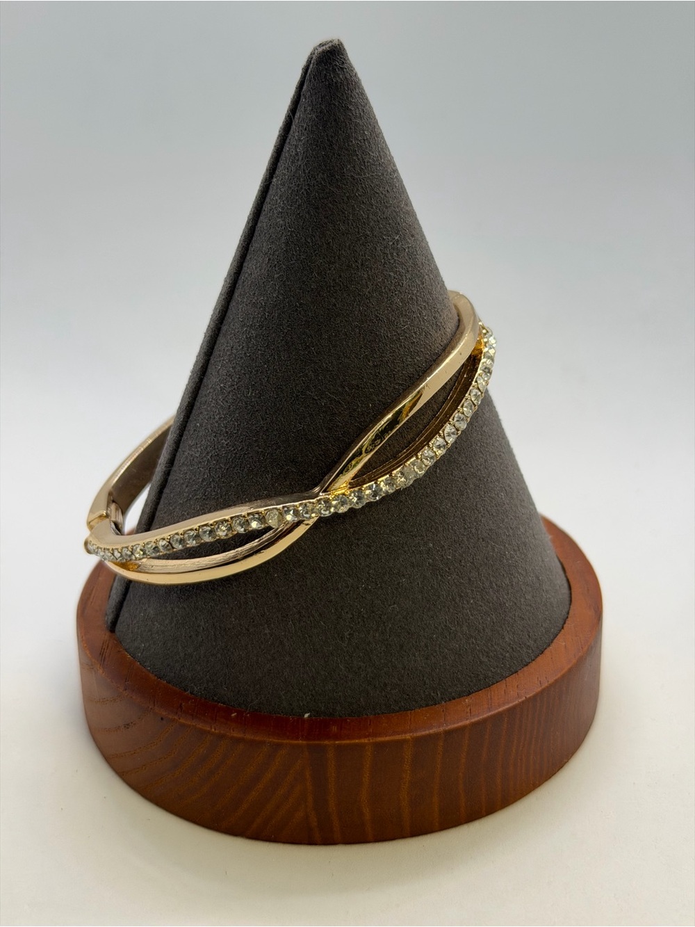 Anne Klein Gold Tone Hinge Bangle Bracelet